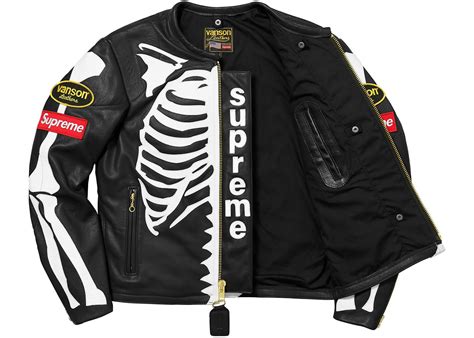 supreme skeleton jacket replica|Supreme x Vanson Leather Bones Jacket 'Black' .